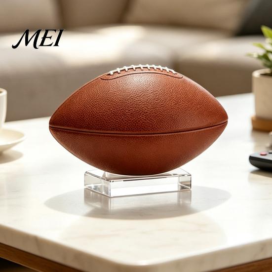 Sports Memorabilia Showcase Rack 2/4Pcs Acrylic Football Display Stand, Clear Signed Rugby Ball Holder, Stand for Fan Room Decoration Desktop