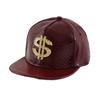 Beliebte Herren- und Damen-Flachkappen mit funkelnden Diamanten PU-Leder goldenes Logo glänzende Baseballkappen Street-Trend Party Bergsteigen