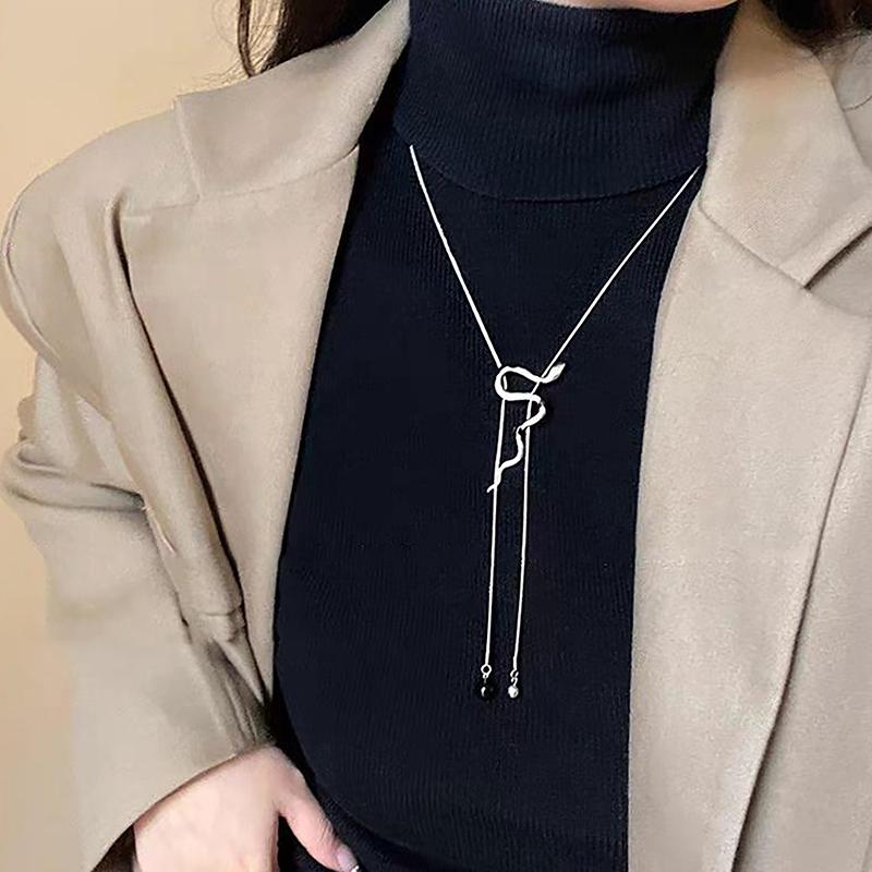 Simple Long Pull-Out Adjustable Necklaces For Women Girls Luxury Elegant Versatile Necklace Jewelry Accessories Gifts