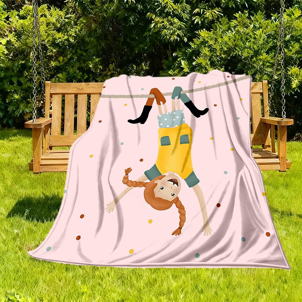 

1pc Pippi Longstocking Outdoor Blanket Lightweight Flannel, Soft & Warm, All-Season Use for Sofa, Outdoor, Living Room, Office, Chair005 130cmx150cm