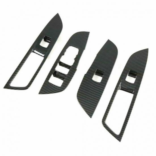 For Chevrolet Blazer 2019-2021 Carbon Fiber 4X Window Switch Panel Cover Trim