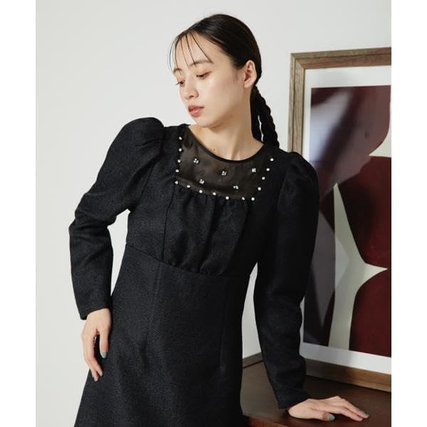 Jill by Jill Stuart Casual Beaded Mini Black Dress, Dress, Women's,