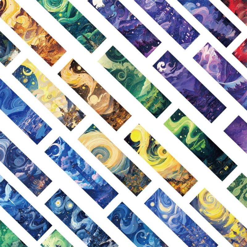 30Pcs Oil Painting Theme Bookmarks Gift for Book Lover Writer, Paper Reading Bookmarks Book Page Holder for Reading