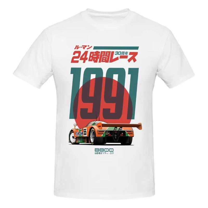 Sommerkleidung Mazdaed 787B 30. Le Mans Kleidung T-Shirt Damen Baumwolle Vintage T-Shirt Rundhals Kurzarm Herren Übergroßes T-Shirt XL