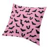 Pastel Goth Pink Black Bats Nordic Throw Pillow Cover Home Decorative Halloween Witch Chair Cushion 45x45cm Pillowcases