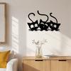 Cute Nursery Wall Decor Metal Black Cat Art, Cartoon Kitten Silhouette Decoration, Decorative Creative Lover Gifts Sculpture for Lovers, Minimalist