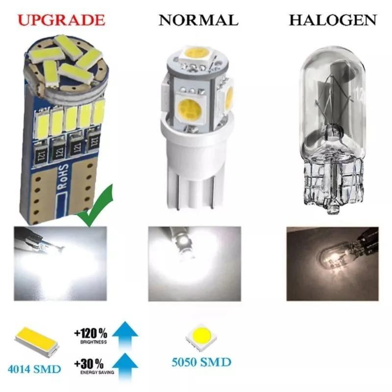 10pcs Super Bright T10 License Plate Light 168 12V Car LED Reading Bulbs 194 W5W Interior lamps