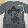 Custom Golden Retriever Shirt – Add Your Dog's Name! Heartwarming Cowboy Style Tee for Golden Lovers – Unique Gift Idea