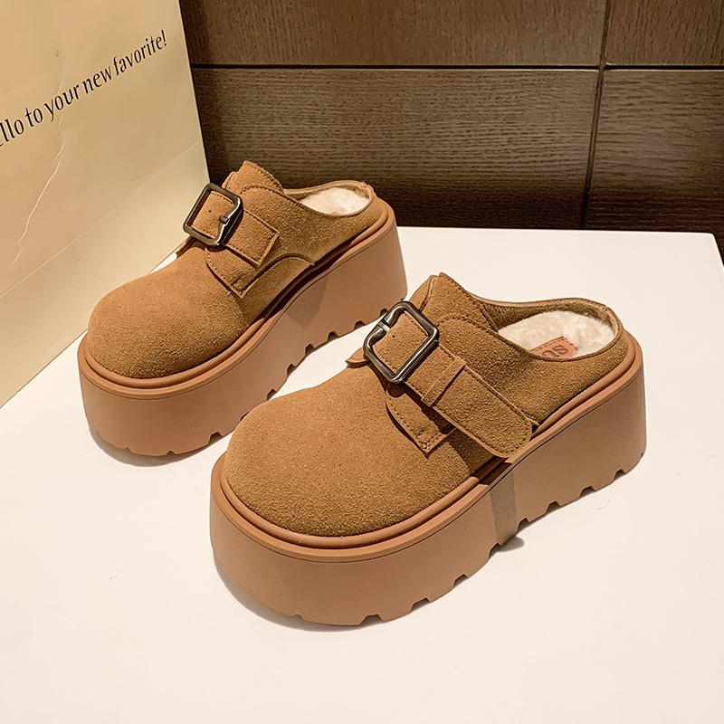 

Леопардовые балетки женские мюли на платформе замшевые тапочки зимние плюшевые хлопковые туфли на высоком каблуке шлепанцы трендовые туфли с открытой пяткой Zapatos Mujer 40 жёлтый