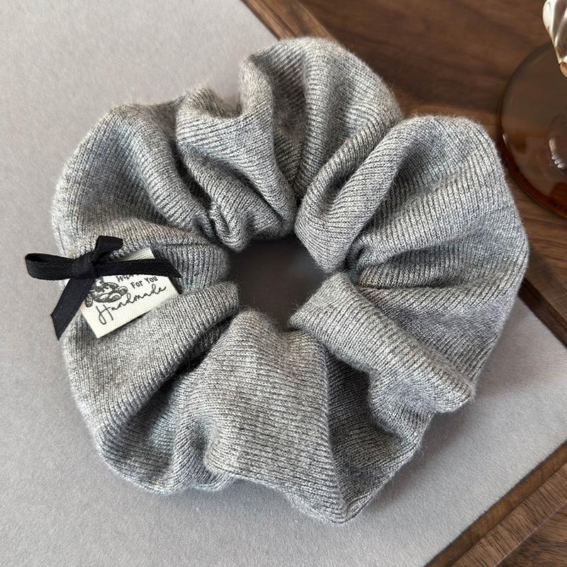 Retro Bows Soft Cotton Hair Scrunchies Fashion Woolen Knitting Headbands Girls Sweet Head Rope Womens Tie Ponytail Rubber Bands