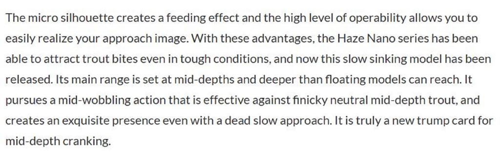 Valkein Haze Nano SS 24mm 1.9 grams Slow Sinking Lure M191 (2827)