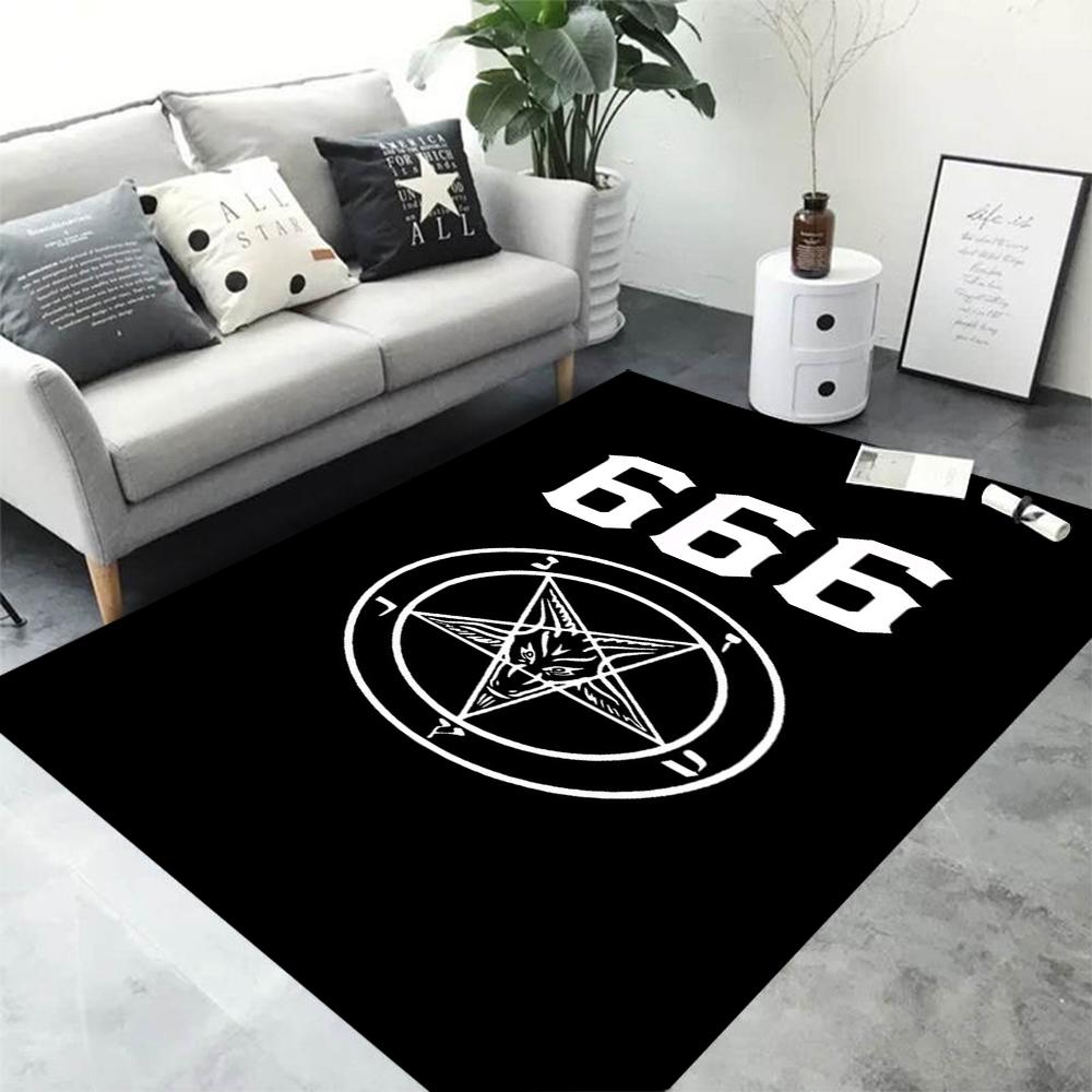 Satanic Satan Area Rug Carpet Demon Skulls Ouija Board Gothic Mat Doormat for Living Room Bedroom Home Decor Witchcraft Supplies