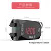 Mini 3-in-1 LED Display Motorcycle Air Temperature & Time Clock & Voltmeter Volt