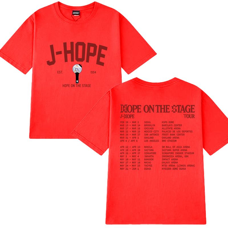 Kpop J-Hope Hope On The Stage Tour Setlist Printed T Shirt 2025 Men Women Fashion Y2k Short Sleeve T-shirts Unisex Cotton Tops
