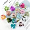 Acetate Mini Square Hollow Hairpin Crab Claw Clip Women'S Hair Clips Girls Barrettes Bath Bundle Hair Accessories