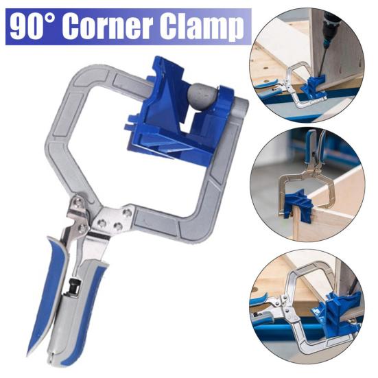 90-Degree Corner Clamp Ergonomic Handle Adjustable Thickness Multipurpose Handheld Right Angle Clamp Woodworking Tool