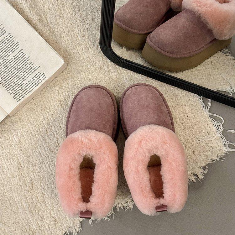 Seoul Snow~ Small Thick-soled Heightening Snow Boots Women's Retro Soft-soled Plush Thickened Fluffy Snow Short Boots