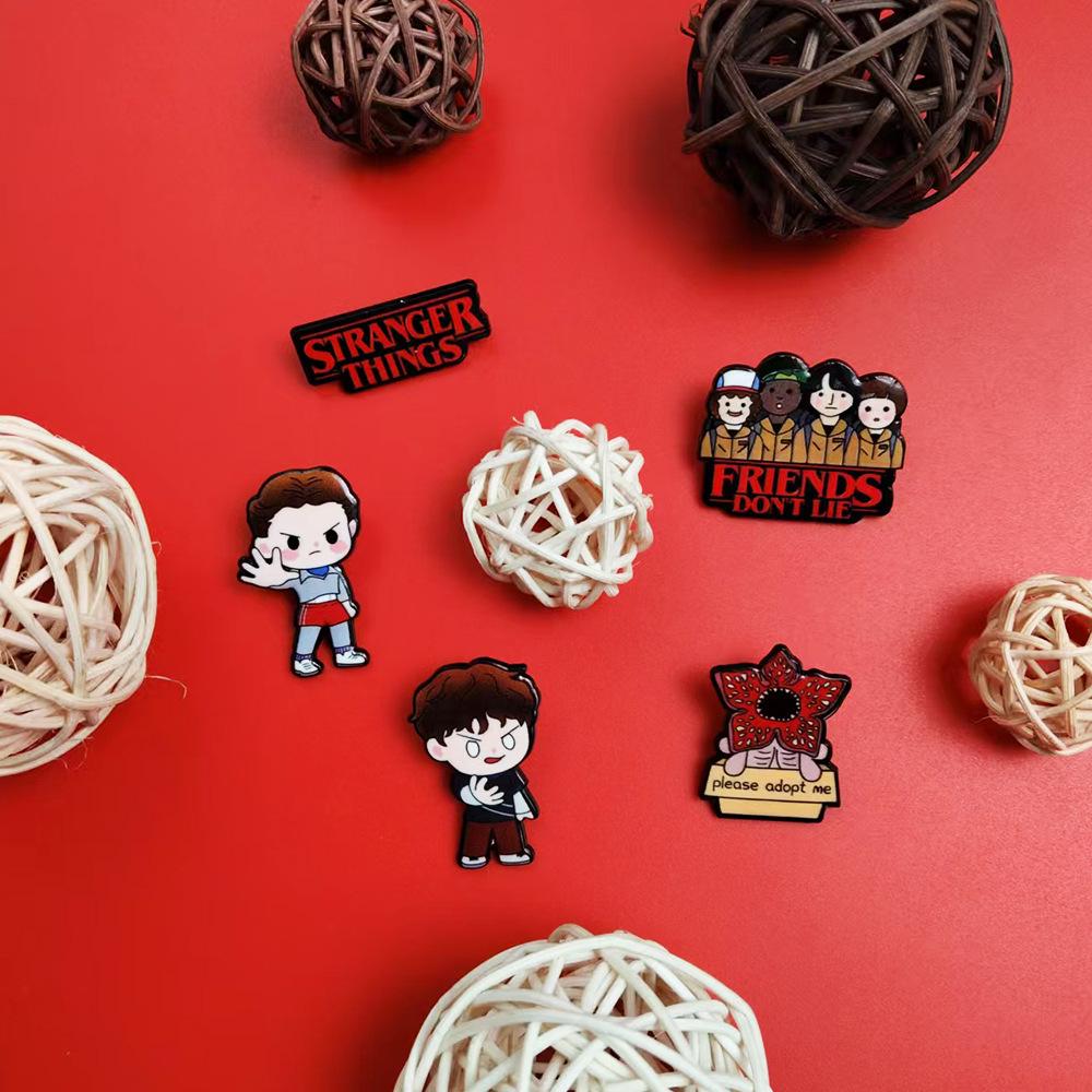 Stranger Things Anime Badge Set: Vecna, Eleven, and Will Brooches for Book Decoration