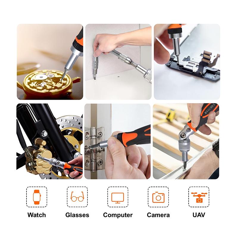 Ratchet screwdriver set 68 in 1 hexagonal cross torx magnetic screwdriver head tough ratchet handle extension rod storage box