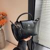 Women's 2024 Silver Textured Dumpling Shoulder Bag - Versatile Summer Crossbody Handbag