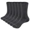 YUEDGE Sports Cushioned Crew Work Sizes 6 Pairs Men's Socks, Gray, Cotton, Length, Thick, Winter, Warm, Hiking, Socks, Men's, 25-27cm,