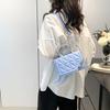 Textured bag women's new small fresh hard handle handbag fashionable solid color shoulder messenger bag