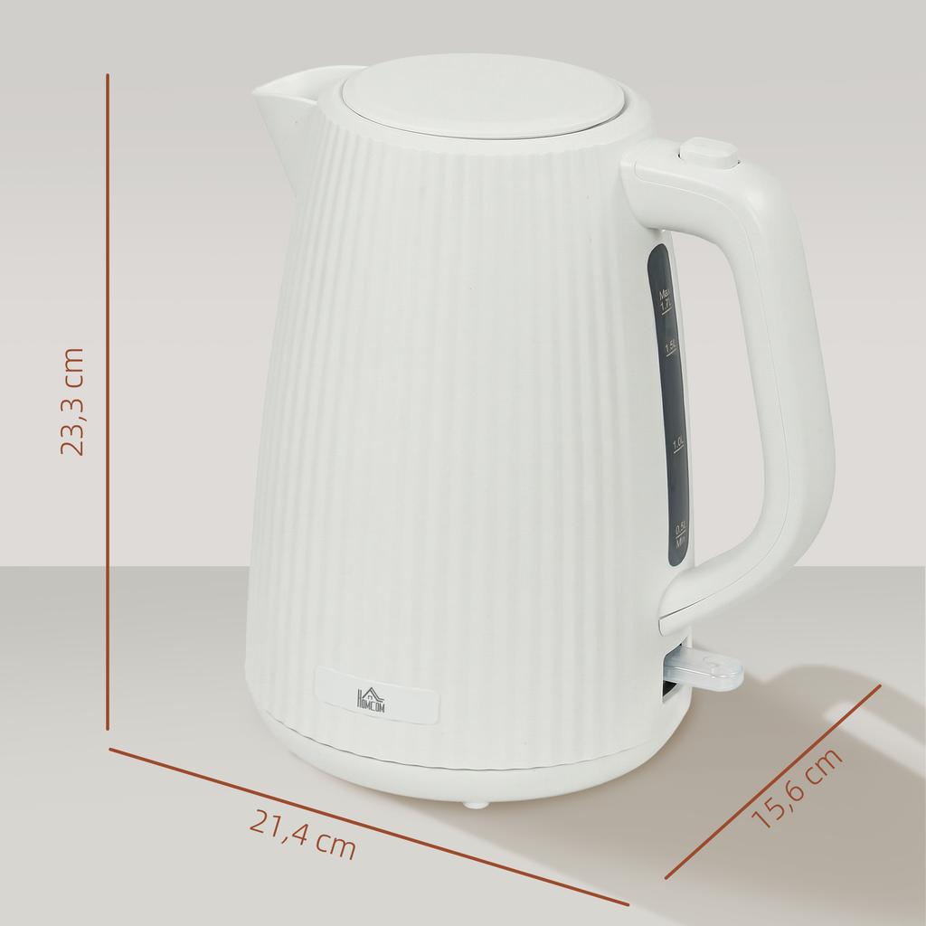 Electric Kettle 1.7L 2200W with Removable Anti-Scale Filter Automatic Shut-off 360 degrees Swivel Base Cream