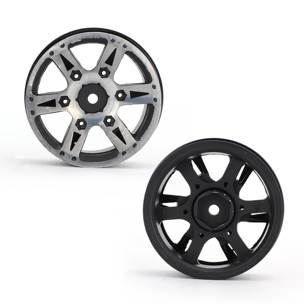 4Pcs 5.2CM Quality Metal Car Model Wheel Rims Hub High Strength for 1Celsius10 RC (black)