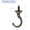 20 Pcs Screw Hooks, Pattern Carving Hooks Screw in Mug Hooks Metal Heavy Duty Screw Wood Wall Ceiling Hooks Plant Hooks Indoor Outdoor for Utensils