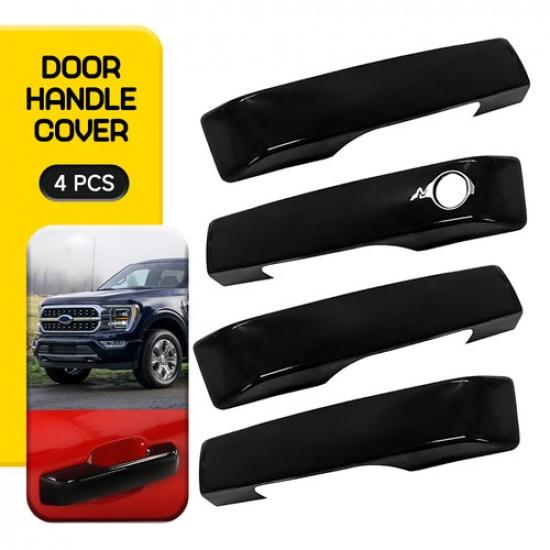 

-2024 Fit Super Duty Ford F-150 Gloss Handle Door Black Covers Front 4X Rear