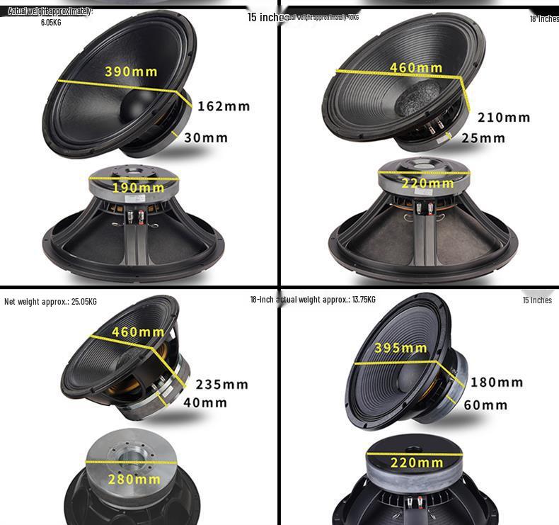 Professional 12" & 15" Full-Range Bass Stage Speaker for KTV