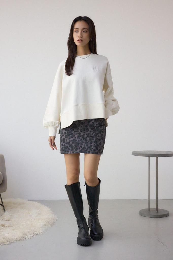 AZUL by Moussy AZUL DENIM Brushed Twill Leopard Print Mini Size Skirt, Women's, S, Black, 250IAC11-4201