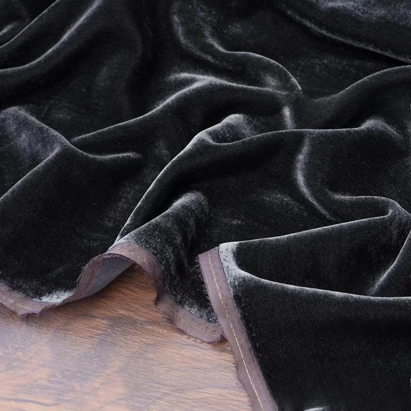 Non-elastic Woven Velvet Designer Fabric for DIY Sewing Dress Set,Half Skirt, Wide-leg Pants, Cotton-like Lustrous Velvet Fabric