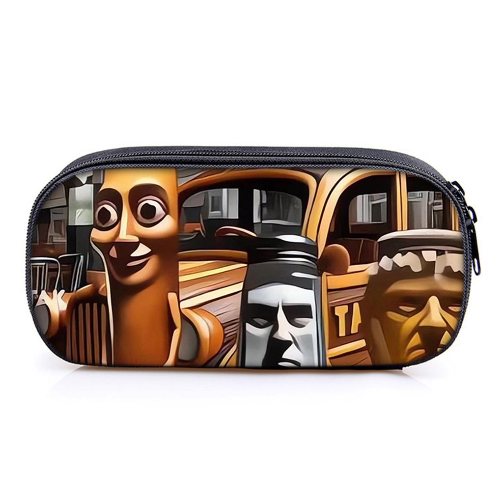 Hot Sales Italian Brainrot Print Layered Pencil Case Quality 2D Flat Cartoon Pen Bag Best Gift for Boys/Girls School Supplies