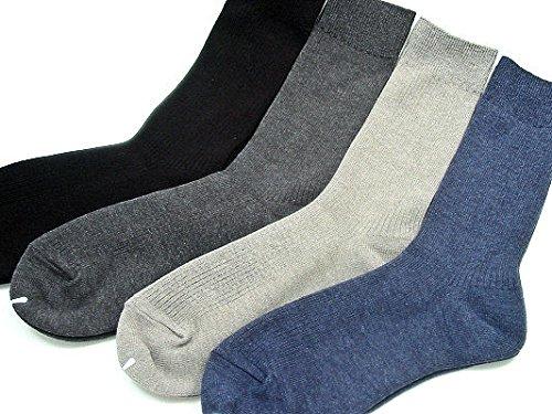 [Lemocoro] Made in Japan Toyobo Silver World Antibacterial Business Socks for Men, Ribbed Pattern, 5-Pair Set (21.0-23.0 cm, Assorted)