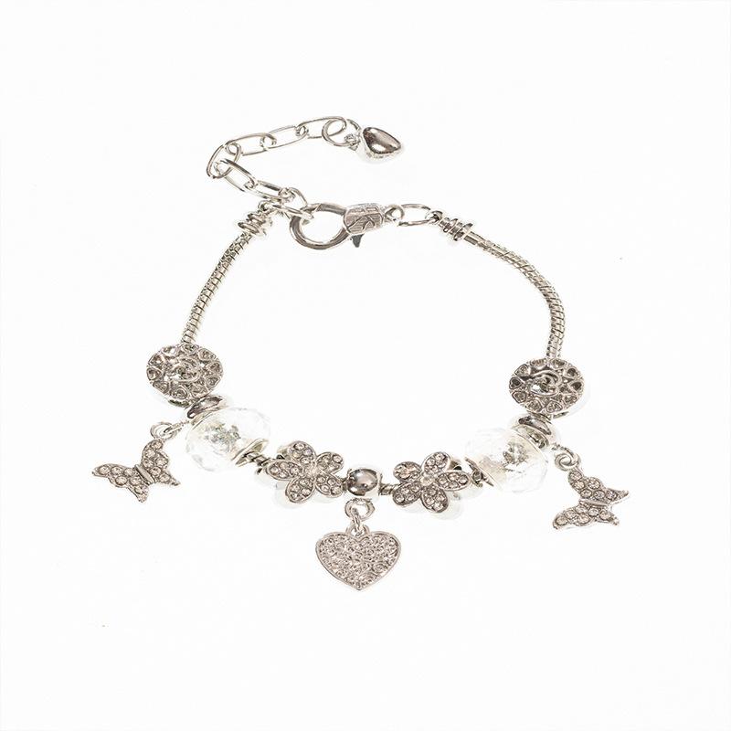 DIY Kralenarmband met Vlinder Liefde Bedel Bloemblaadje Kristallen Hart Hanger Strass Sieraden