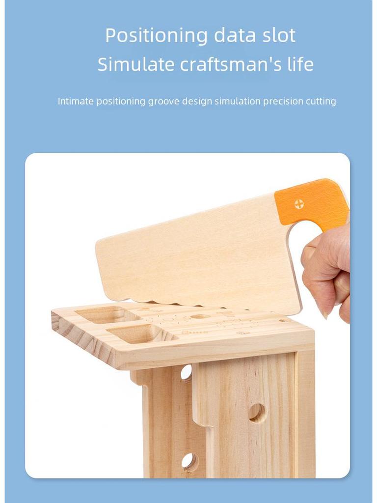 Portable Wooden Toolbox Toy for Kids - Enhances Hand-Eye Coordination with Screws, Nuts, and Disassembly Activities.