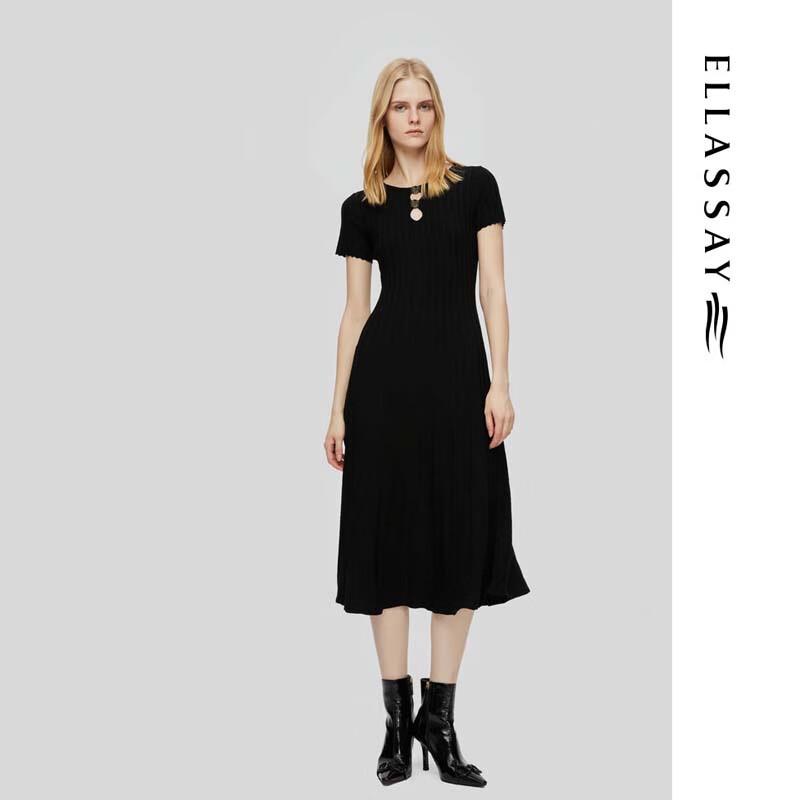 ELLASSAY Women's Hollow Knit A-Line Midi Dress