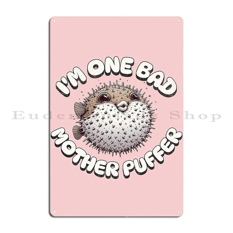 Funny Puffer Fish Blowfish Balloon Fish Cute Pufferfish Marilost Metal Signs Living Room Design Garage Tin Sign Poster