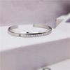 New Korean Style Rose Gold LOVE Open Bangle with White Diamond - Fashion Titanium Steel Jewelry