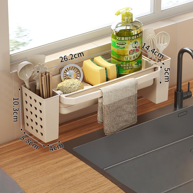 Drain Rack Kitchen Sink Organizer Self-Draining Shelf Sponge Holder Dishcloth Faucet Storage Soap Drainer Kitchen Accessories