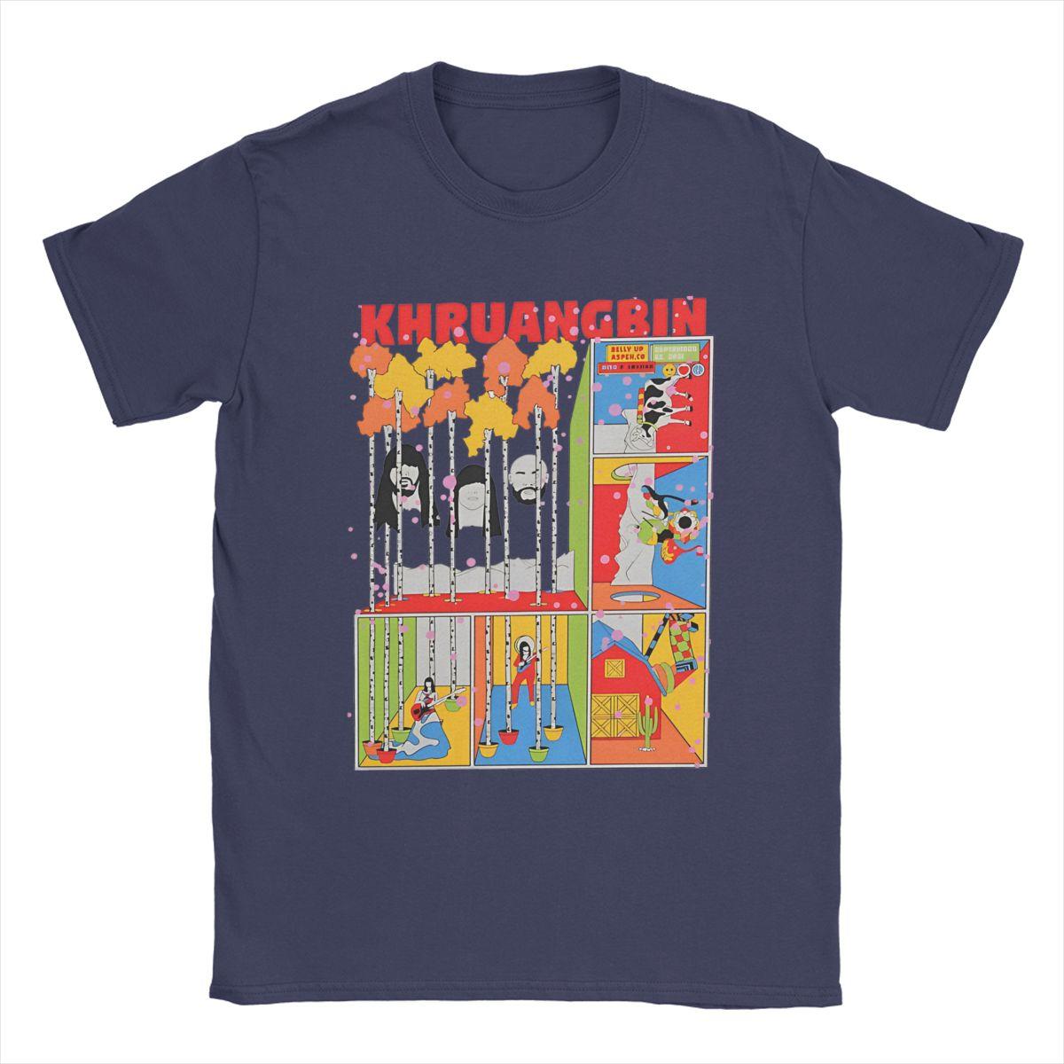 

Новинка Khruangbin Abstract Art Work Футболка Мужская с круглым вырезом 100% хлопок Футболка с коротким рукавом Подарочные топы на день рождения XXXXXL темно-синий
