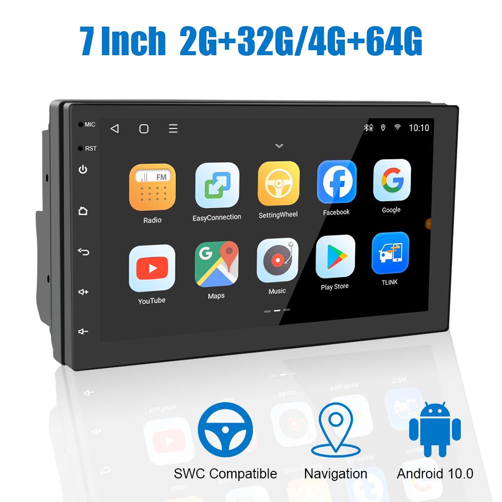 

8-ядерный аудио-видео Mirror-Link Carplay Bluetooth WiFi 4G-LTE GPS 7-дюймовый 2G/4G RAM Автомобильный радиоприемник Медиаплеер Android 10.0 FM-приемник 2 Din