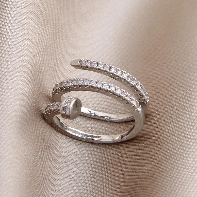 

Fashion Fashion Design Zircon Nail Ring Elegant Women s Opening Adjustable Daily Work Accessories rings for women