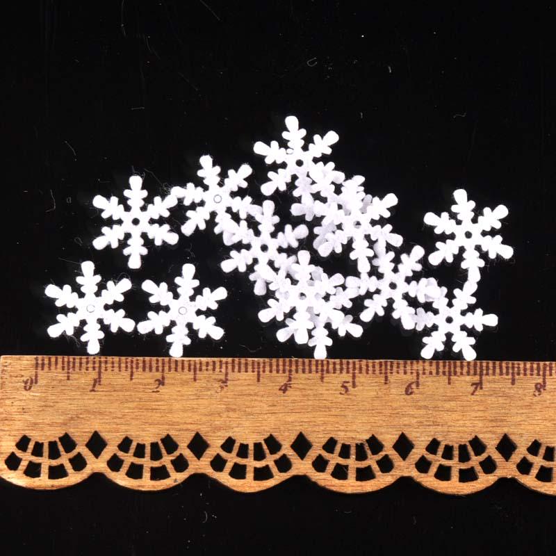 Mini Non-Woven Snowflake Christmas Decor with Silk Flower - No Back Adhesive