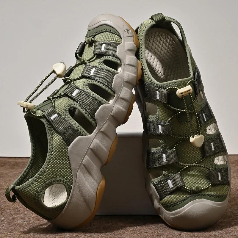 Quick Dry Wading Aqua Sandals Original Men Breathable Hollow Out Shoes New Non-Slip Male Summer Sneakers