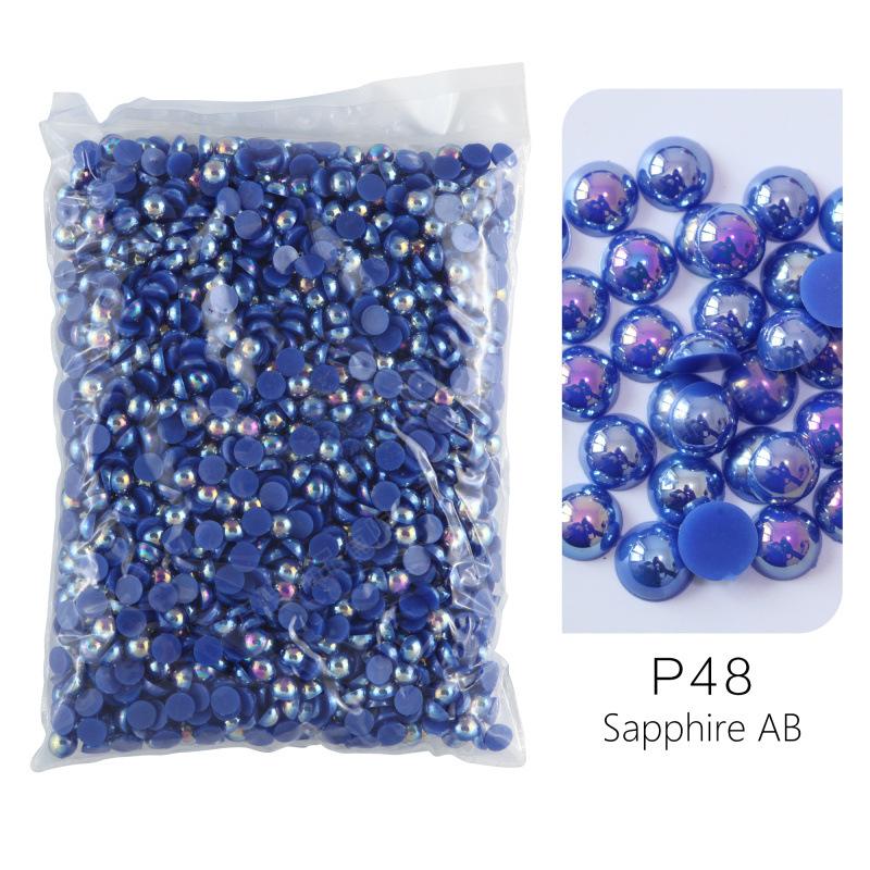 ABS Imitationsperle, Flachboden Halbrund Handyhülle Zubehör DIY Nagelkunst Perlen Schmuck Harzzubehör