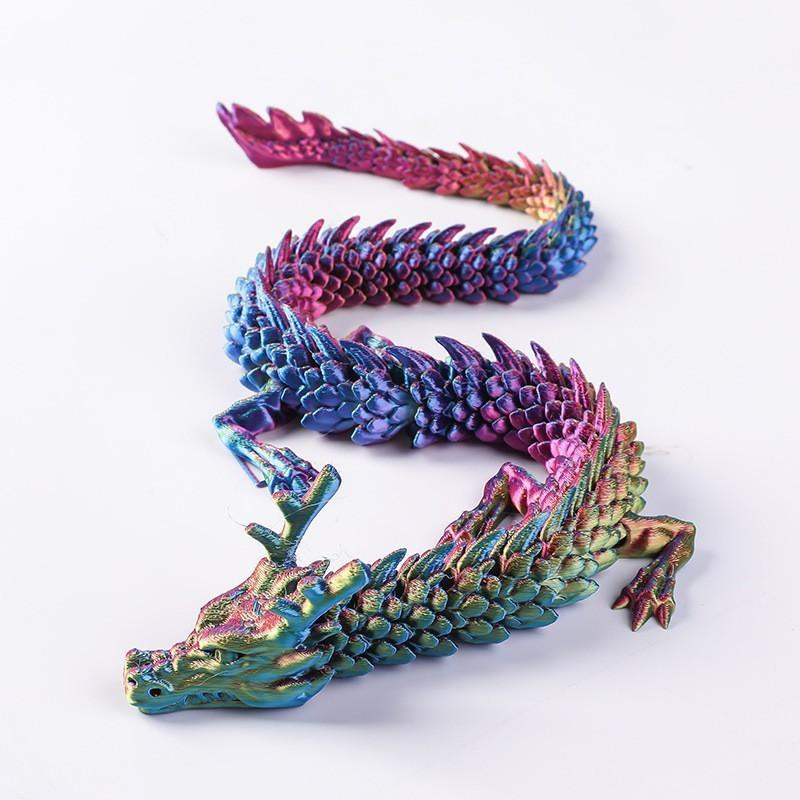 3D Printing Chinese Dragon Joint Movable Toy J Home Decoration Creative Model Simulation Animal Figure Children'S Holiday Gift