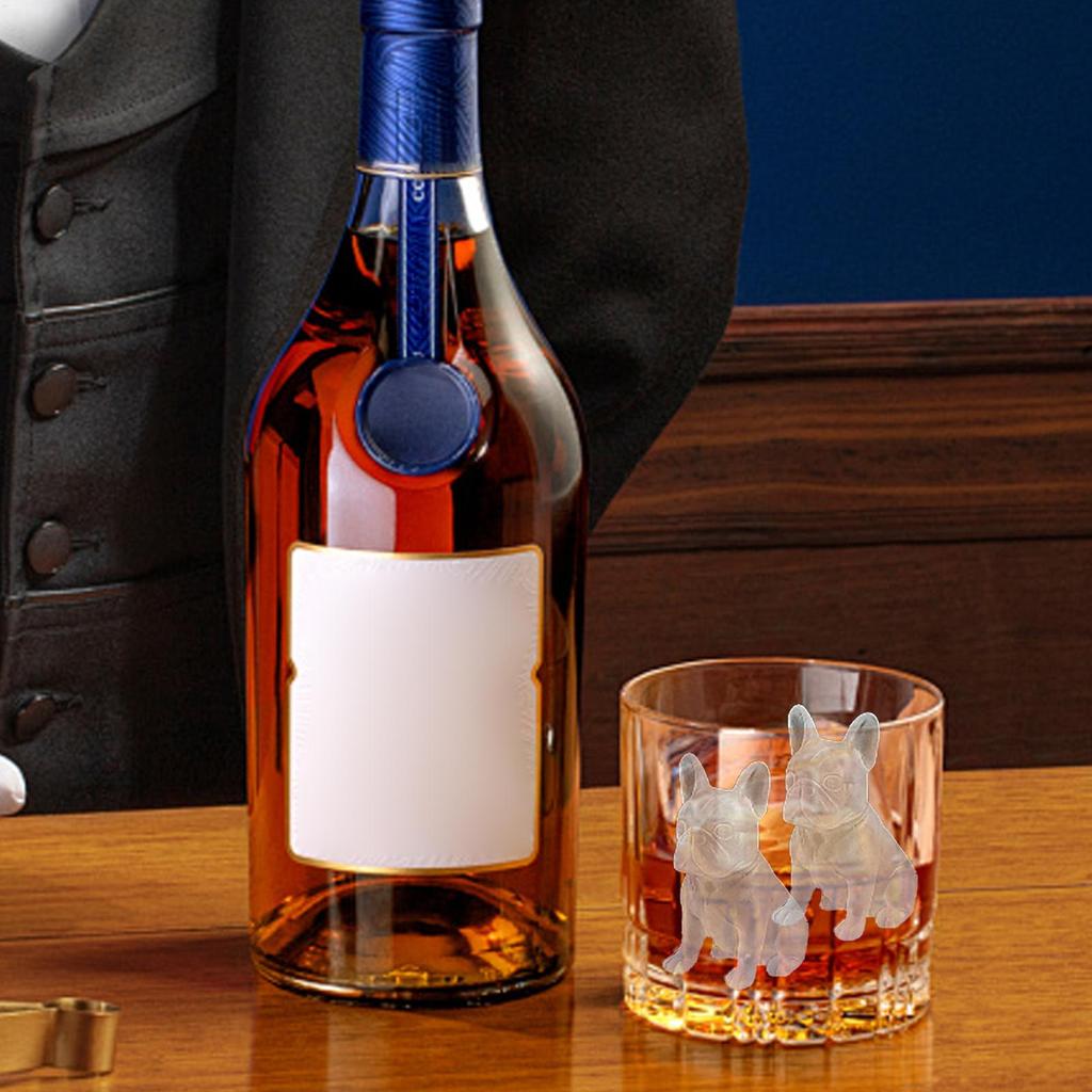 Whiskey Ice Mold Silicone Novelty French Bulldog Ice Mold 9-Grids Easy Release Food Grade Drink Iceblock Maker For Making Drink