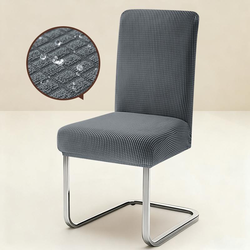 1PC Stretch Dining Chair Covers High Back Waterproof Textured Jacquard Fabric Parsons Chair Slipcover Thick Chair Protector